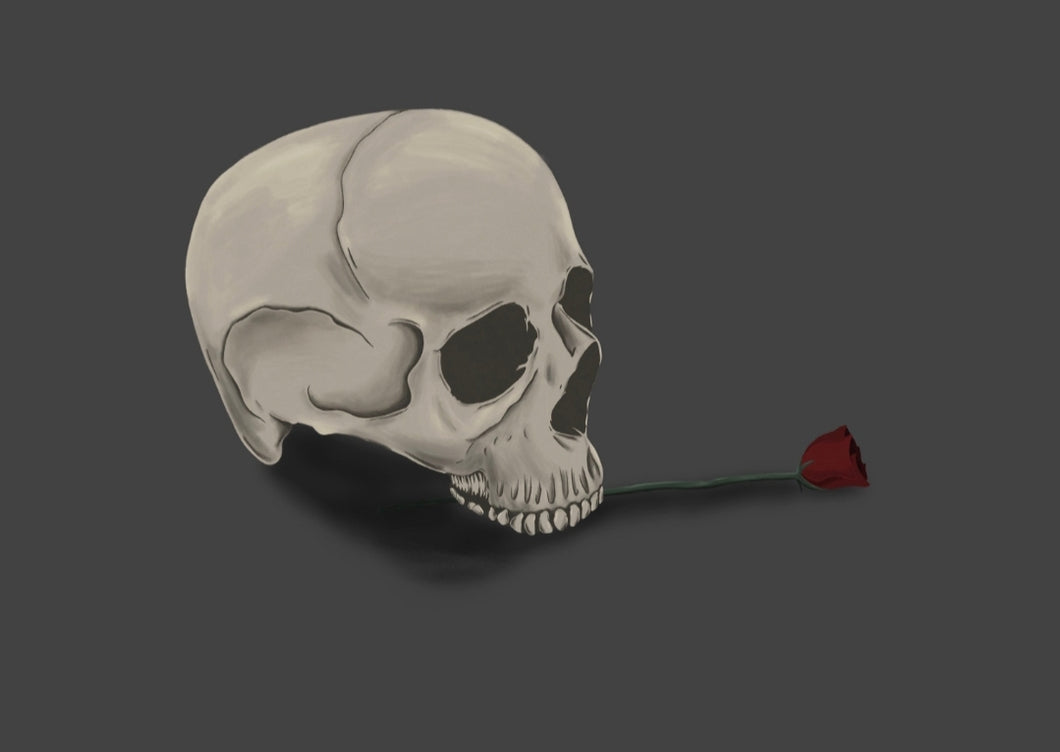 Skull & Rose: A5 Art Print