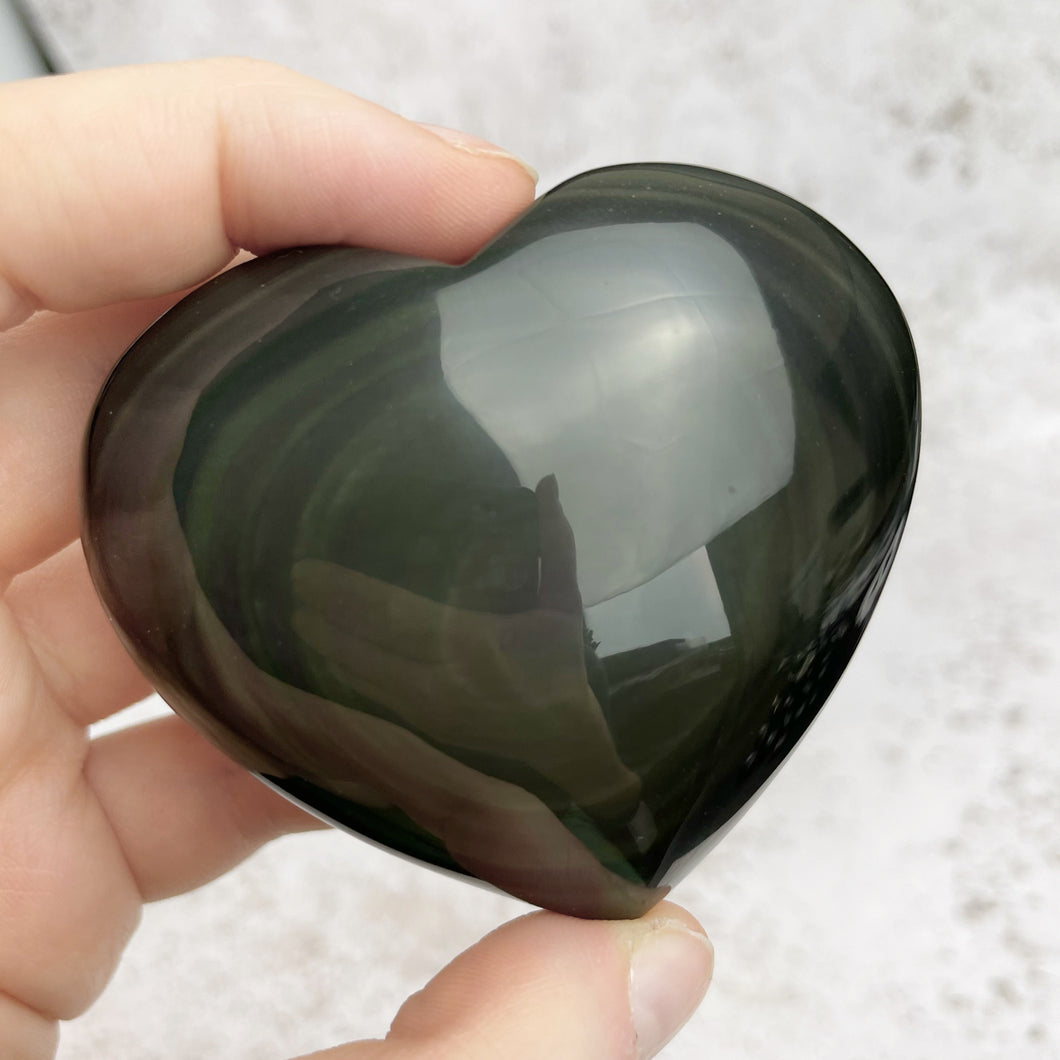 Rainbow Obsidian Heart