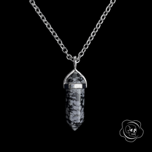 Load image into Gallery viewer, Snowflake Obsidian Necklace
