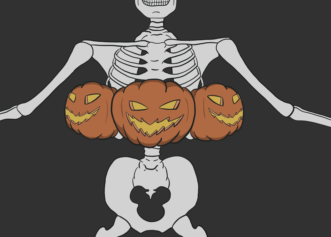 Pumpkins: A5 Skeleton Art Print